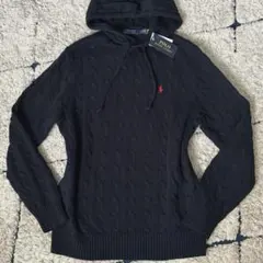 【タグ付き✨】ポロラルフローレン　ケーブルニット　パーカー　フード　現行タグ　紺