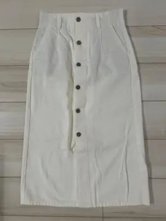 ☆美品☆ GU ロングスカート デニムフロントボタンナローミディスカート M