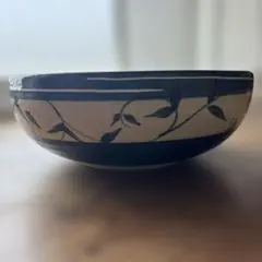 【美品】煮物.サラダ器/萬古焼 萬宝窯 草庵 大鉢 盛鉢 染付オリーブ伝統工芸のサムネイル