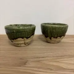 作家物　陶芸家　作者不明　濱田庄司　？　益子焼　指描き　カップ　番茶器　2点 作家物 陶芸家 作者不明 濱田庄司 ？ 益子焼 指描き カップ 番茶器 2点