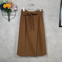美品! FILGRANDE ひざ丈スカート Iライン L ブラウン