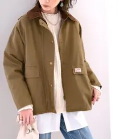 《JaVa ジャバコラボ》裏地キルティングコットンワークカバーオール