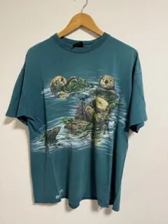 【希少XL】HABITAT 両面プリント Tシャツ アニマル ヴィンテージ 穴有のサムネイル