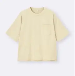 GUボクシーT (5分袖) (オーバーサイズ) XLイエロー
