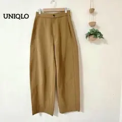 ユニクロ スラックスパンツ Sサイズ ブラウン キャメル シンプル カジュアル