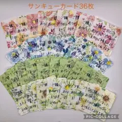 手書きサンキューカード36枚セット（ボタニカル）