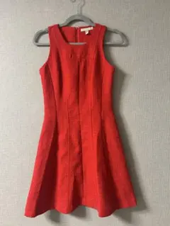 BANANA REPUBLIC 赤 ノースリーブ ひざ丈ワンピース