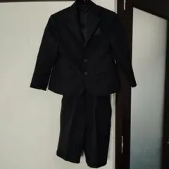 男の子 ダークグレーストライプスーツ【110】ジャケット半ズボン 入学式 卒園式