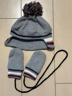D&G ポンポン付きニット帽とミトンセット 18-24m