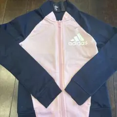 adidas フルジップジャージ 130cm ネイビー/ピンク