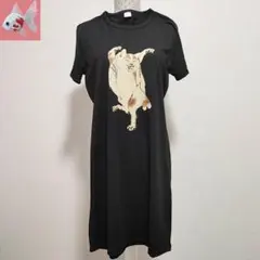 ◆河鍋暁斎・猫又図のTシャツワンピース