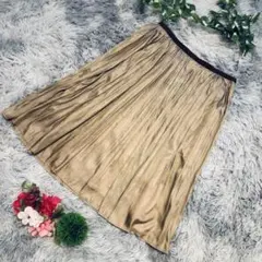 ✨7-IDconcept✨サイズ40(L)ベージュ プリーツスカートのサムネイル