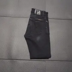 ヌーディージーンズ スキニーリン パッチ ブラックブルー W26 新品未 
