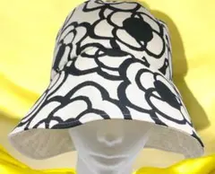 モノトーンフラワーの帽子／クロシェ／医療用帽子／外出用