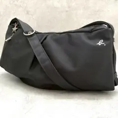 【美品】アニエスベー ボヤージュ ショルダーバッグ ナイロン 黒 星チャームのサムネイル