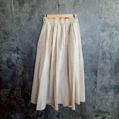 ✨GU✨ジーユー♡スカート♡フレア♡タックギャザー♡ロング♡ベージュ(S)