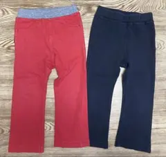 ミキハウス　長ズボン　赤と黒　90 ２枚セット