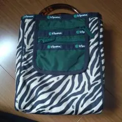 LeSportsac ゼブラ柄 ハンドバッグ べっ甲調ハンドルのサムネイル