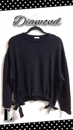 ☆新品☆GU☆完売品レア☆ゆるシルエット☆裾BIGリボン☆ブラックトップス☆L☆