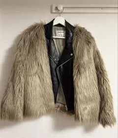 ENVYM ファーコート ライダースジャケット風 FREEサイズ