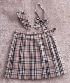 なんちゃって制服　まとめ売り3点　スカート　ネクタイ　リボンセット