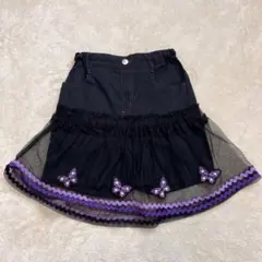 ANNA SUI mini スカパン 130 黒 チュール フリル スカート