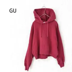 GU パーカー S ピンクかぶり 裏起毛 フード 長袖 ナチュラル シンプル