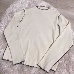 GU★アイボリーリブ長袖Tシャツ