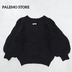 A3-4066　ニット　Vネック　ケーブル編み　L【PALEMO STORE】