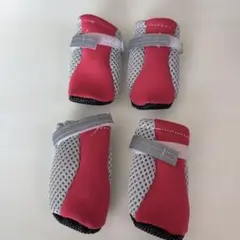 小型〜中型犬用ドッグシューズ メッシュ ピンクとグレー