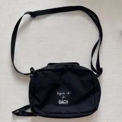 値下げ [美品]agnès b. for BACH ブラックショルダーバッグ
