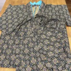 A57愛華 着物 道中着 レース更紗 春夏秋 縫取り 刺繍 紗 草花文 逸品 