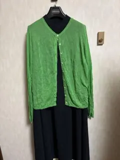 ★カシェット★クシュクシュグリーン カーディガン★美品