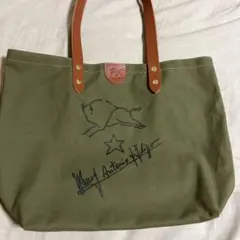 イルビゾンテトートバッグ　カーキ　キャンバストート
