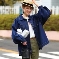 【forksy.】オーバーサイズ2Wayシルエットデニムジャケット