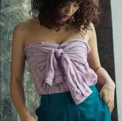 Ungrid マルチストライプルーズシャツ