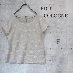 エディットコロン Tシャツ グレー リップ柄 バックジップ 半袖 Fサイズのサムネイル