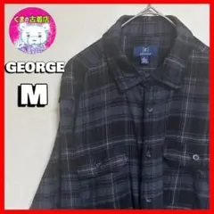 ネルシャツ 黒 m