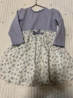 petitmain プティマイン 花柄 ワンピース パープル 90