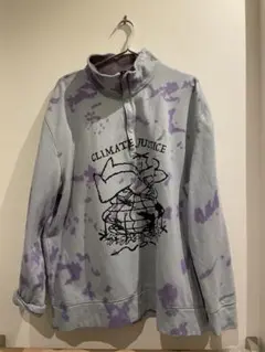 super kiki CLIMATE JUSTICE ハーフジップスウェット