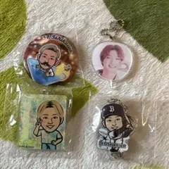 オリックス　37 石川亮　キーホルダー　缶バッジ
