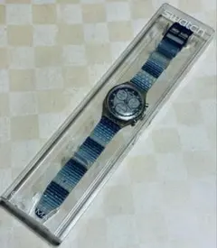 電池新品 Swatch chronograph クロノグラフ BLUE ブルー
