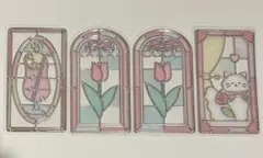 【クーリア】グラスパーラー ステンドグラス風 ステッカー シール 4枚