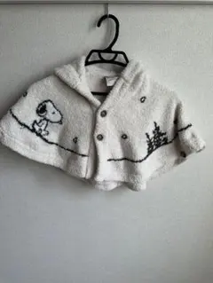 【美品】ジェラートピケ　スヌーピー フード付　ポンチョ