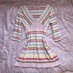 当時物 ALBAROSA ボーダーＶネック 平成ギャルy2kフェアリーグランジ姫