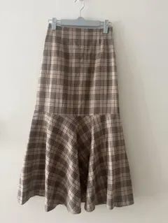 チェック柄マーメイドロングスカート Mサイズ