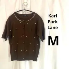 Karl Park Lane ビジュー＆パール装飾 半袖カーディガンのサムネイル