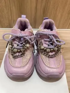 パープル グリッター スニーカー