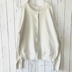 アメリカンホリック クルーネックニットカーディガン L アイボリー 洗える