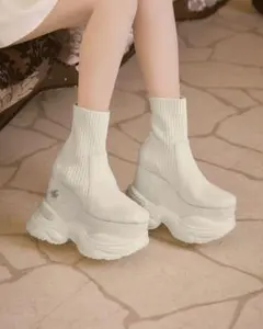 ミシェルマカロン　ソックスライク厚底ブーツ